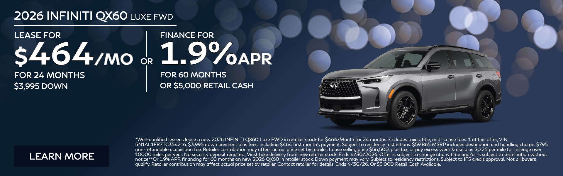 2026 INFINITI QX60 Luxe FWD