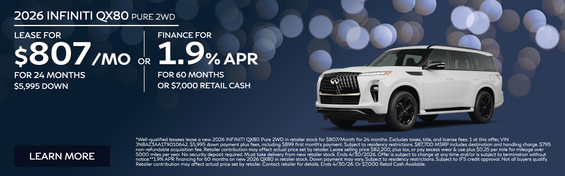 2026 INFINITI QX80 Luxe FWD 